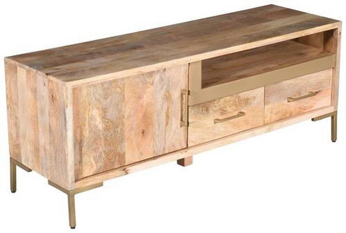 COMODĂ JOASĂ 145/57/40 cm  - culoare natur, Natur, metal/lemn (145/57/40cm) - MID.YOU