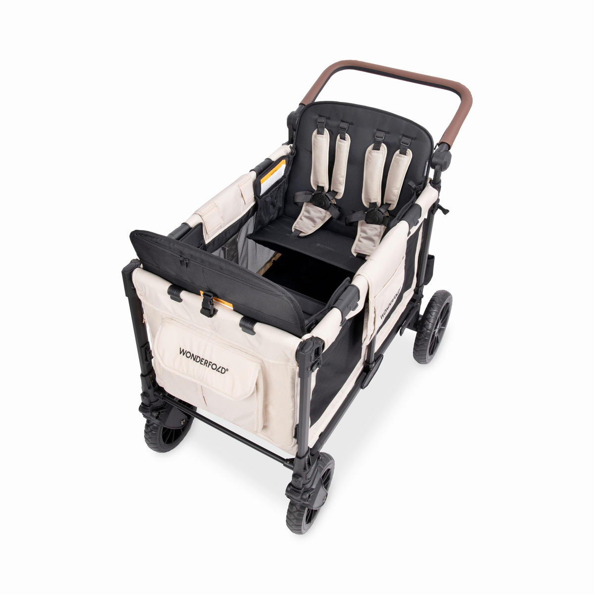 BOLLERWAGEN W4 Luxe Pro Schwarz, Beige 124/74/113 cm  - Beige/Schwarz, Basics, Kunststoff/Textil (124/74/113cm) - WONDERFOLD