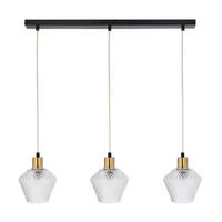 PENDELLEUCHTE 70/14/120 cm  - Transparent/Goldfarben, KONVENTIONELL, Metall (70/14/120cm)