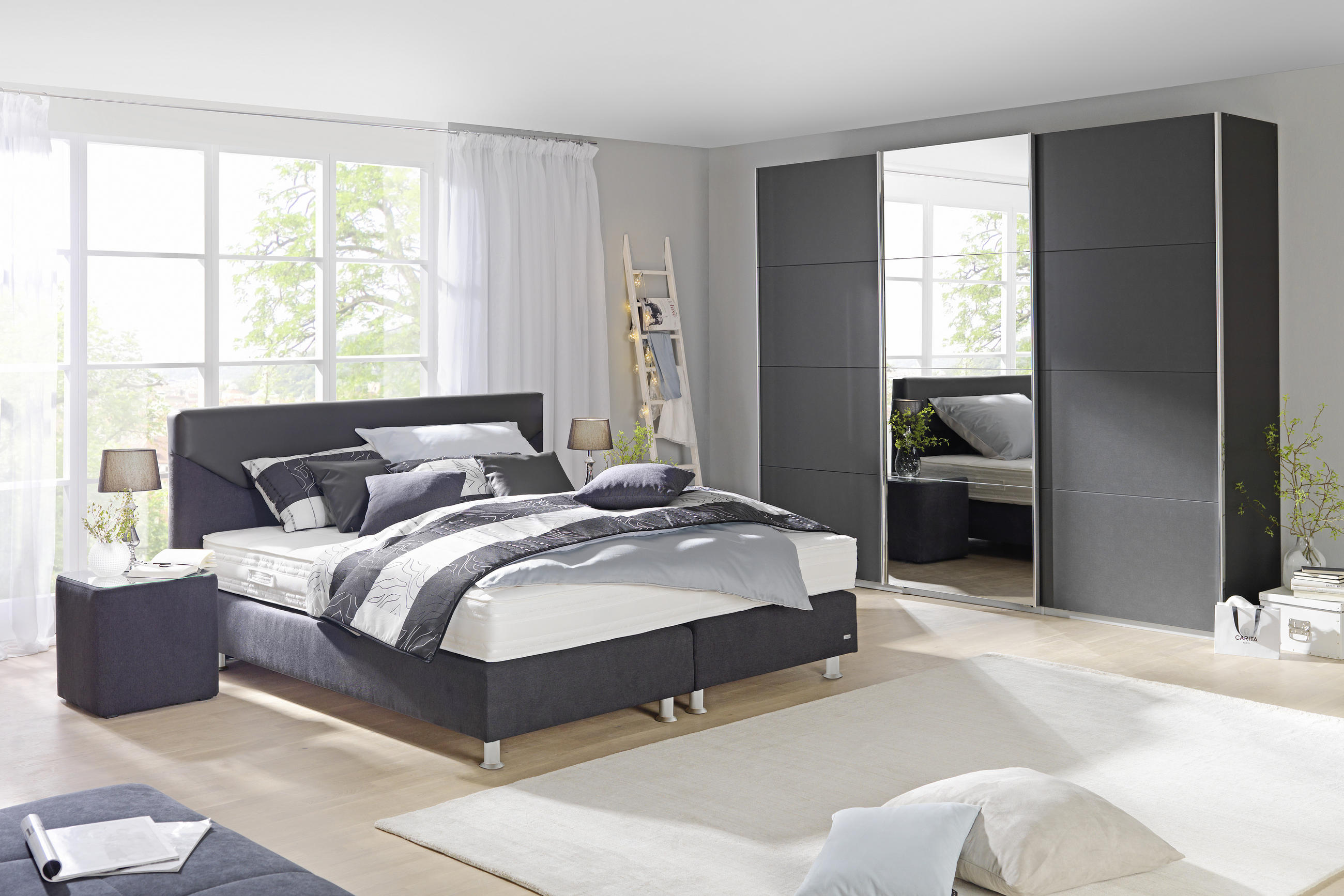 ORMAR - VISEĆA KLIZNA VRATA tamnosiva 270/230/62 cm - tamnosiva/boja hroma, Dizajnerski, staklo/pločasti materijal (270/230/62cm) - Xora