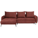 ECKSOFA Rostfarben Flachgewebe  - Rostfarben/Schwarz, LIFESTYLE, Textil/Metall (180/273cm) - Hom`in