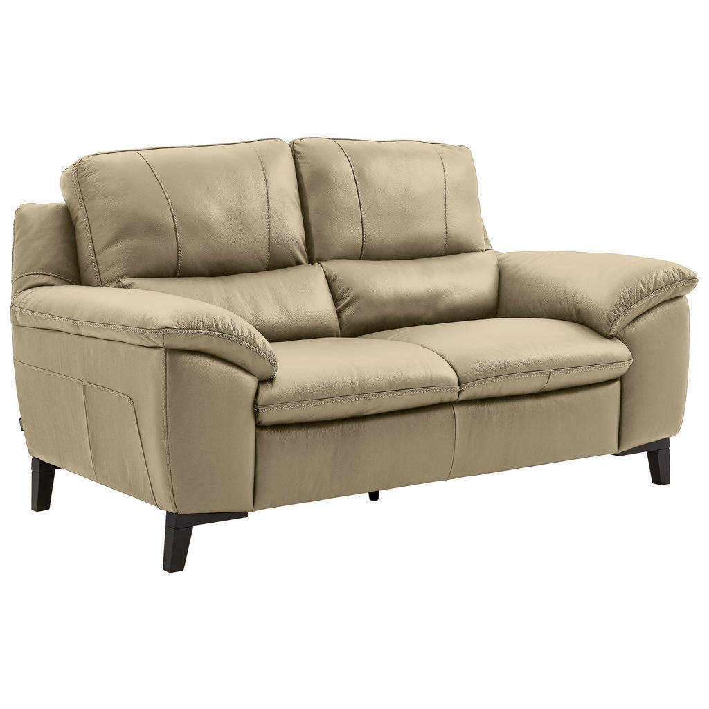 Thumbnail - Livetastic 2-Sitzer-Sofa, Greige, Leder, Kombination Echtleder/Lederlook, Semi-Anilinleder, 174x97x95 cm, Made in EU, Rü...