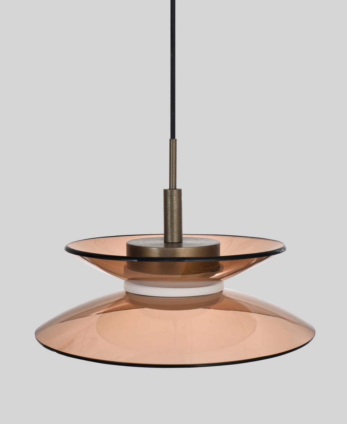 LED-HÄNGELEUCHTE Crema 96/150/22 cm  - Bronzefarben, Design, Glas/Metall (96/150/22cm)