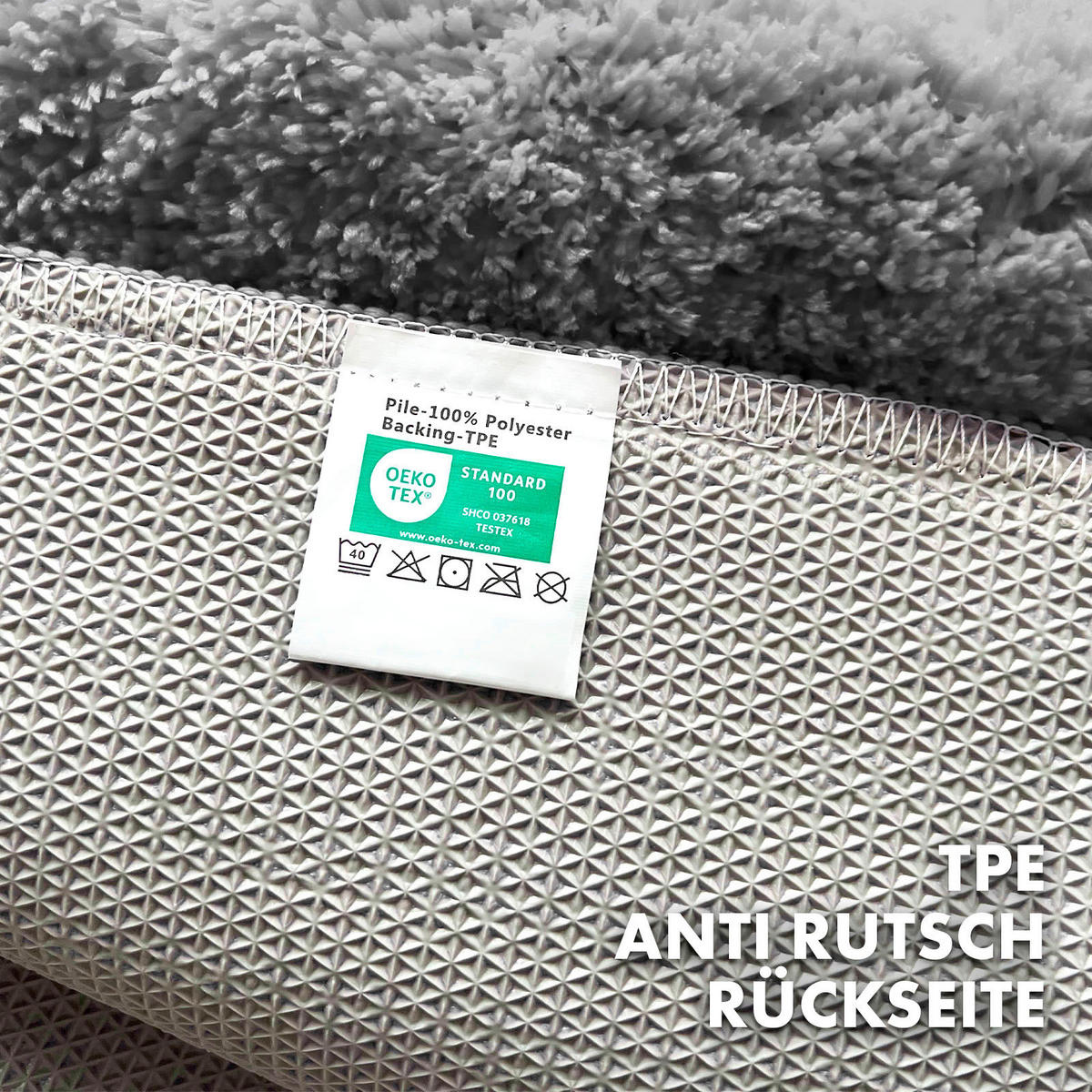 BADEMATTE Atlantis Silberfarben 60/100 cm  - Silberfarben, Basics, Kunststoff/Textil (60/100cm) - Floordirekt