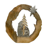WEIHNACHTSFIGUR  - Silberfarben/Braun, LIFESTYLE, Holz/Metall (40,5/40,5/5cm) - X-Mas
