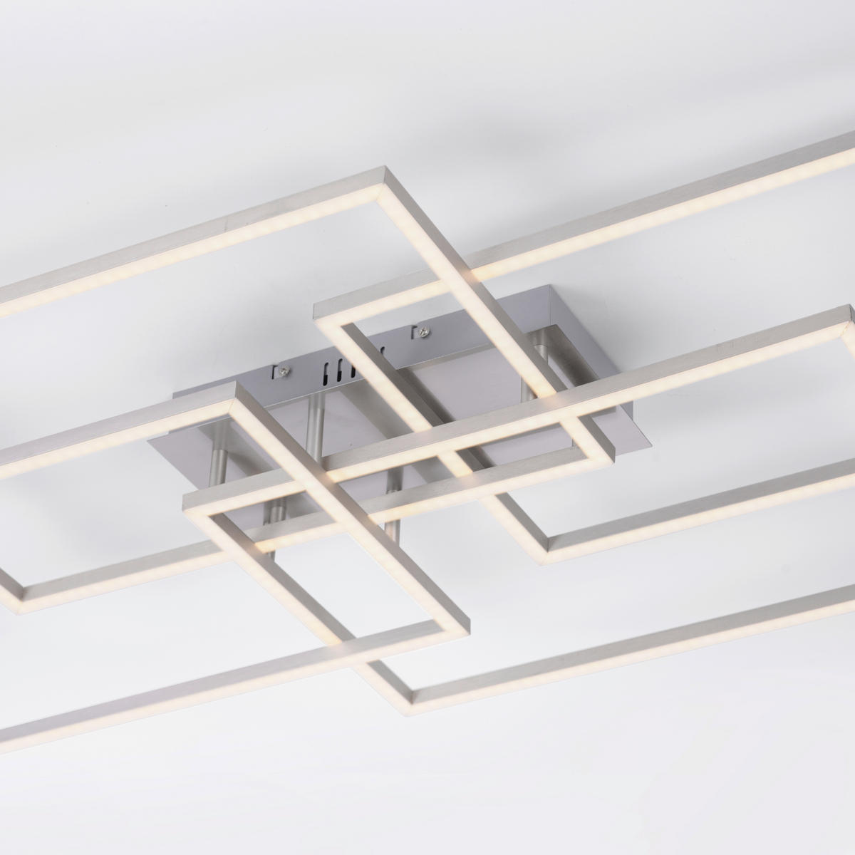 Deckenleuchte IVEN Iven 95/51,5/9 cm   - Nickelfarben, Design, Kunststoff/Metall (95/51,5/9cm)