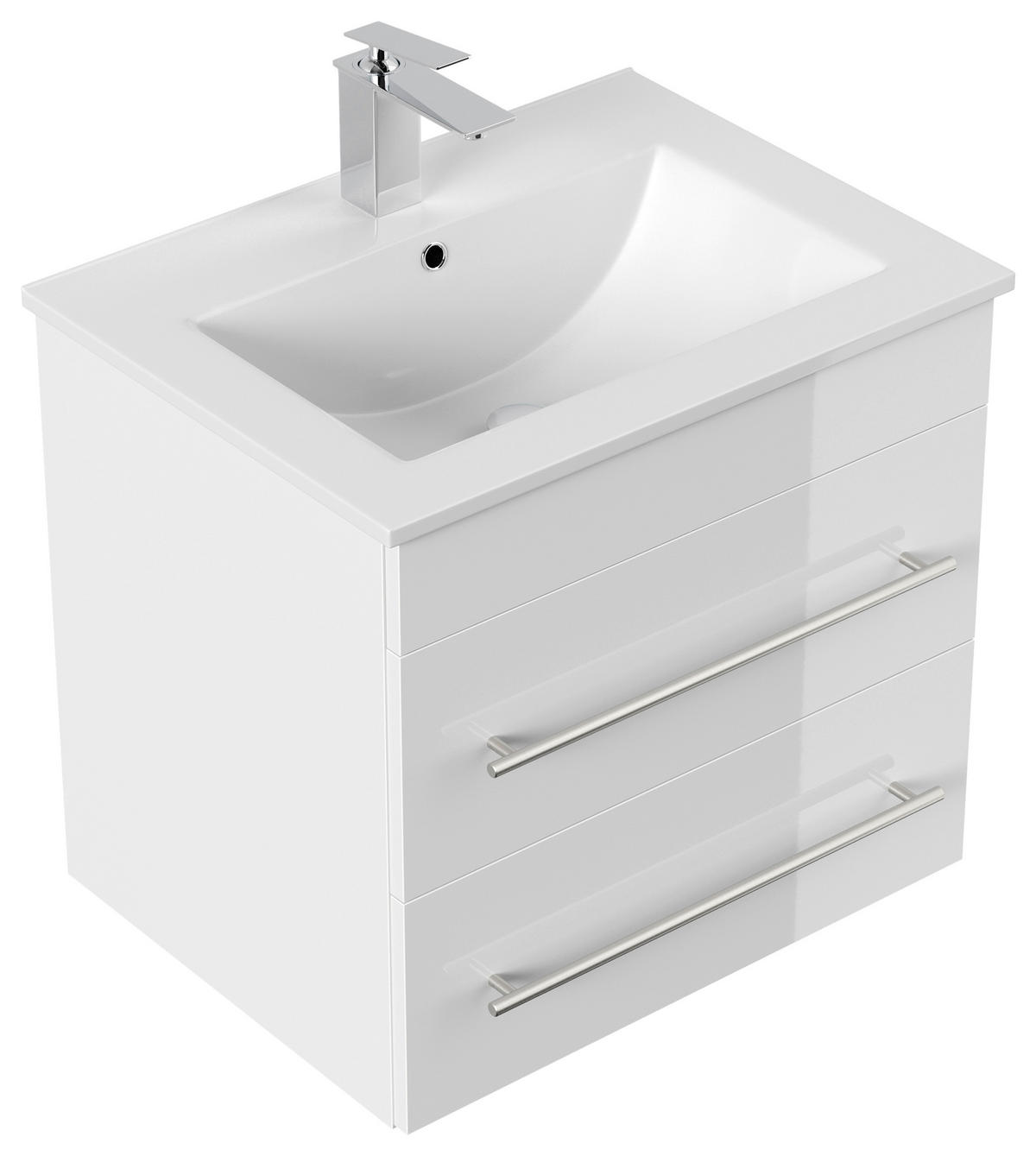 WASCHTISCHKOMBI 61,5 cm  - Weiß Hochglanz/Weiß, Basics, Keramik/Holzwerkstoff (61,5cm) - MID.YOU