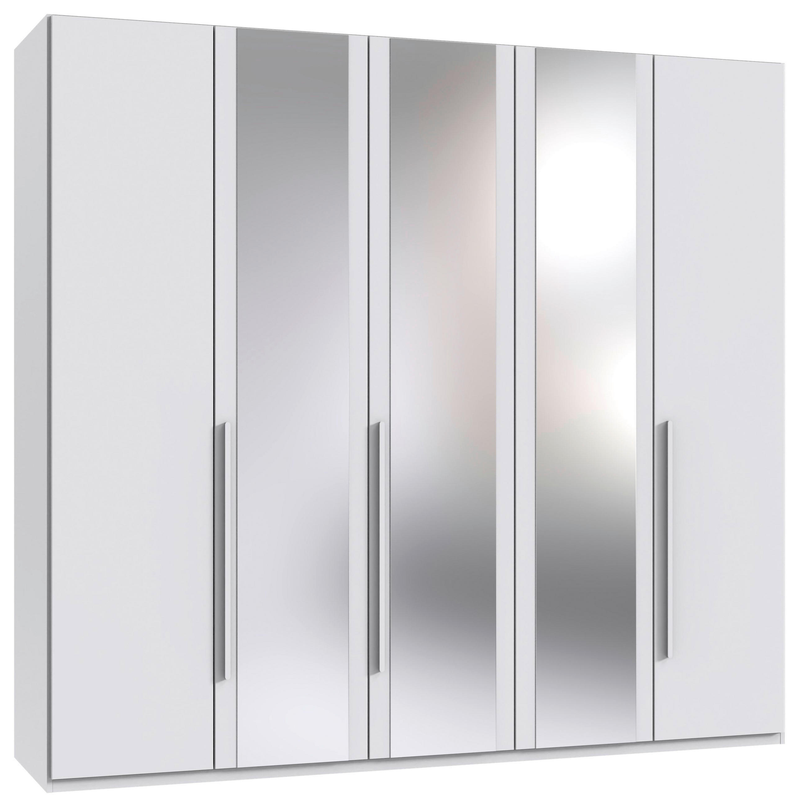 DREHTÜRENSCHRANK 6-türig Weiß  - Weiß, MODERN, Glas/Holzwerkstoff (270/208/58cm) - Chameo