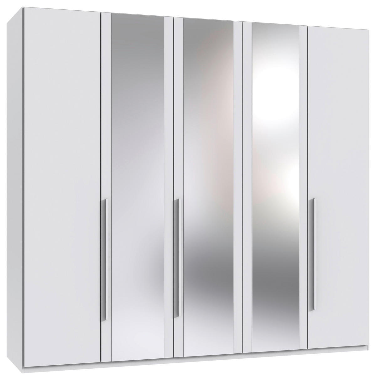 DREHTÜRENSCHRANK 6-türig Weiß  - Weiß, MODERN, Glas/Holzwerkstoff (270/208/58cm) - Chameo