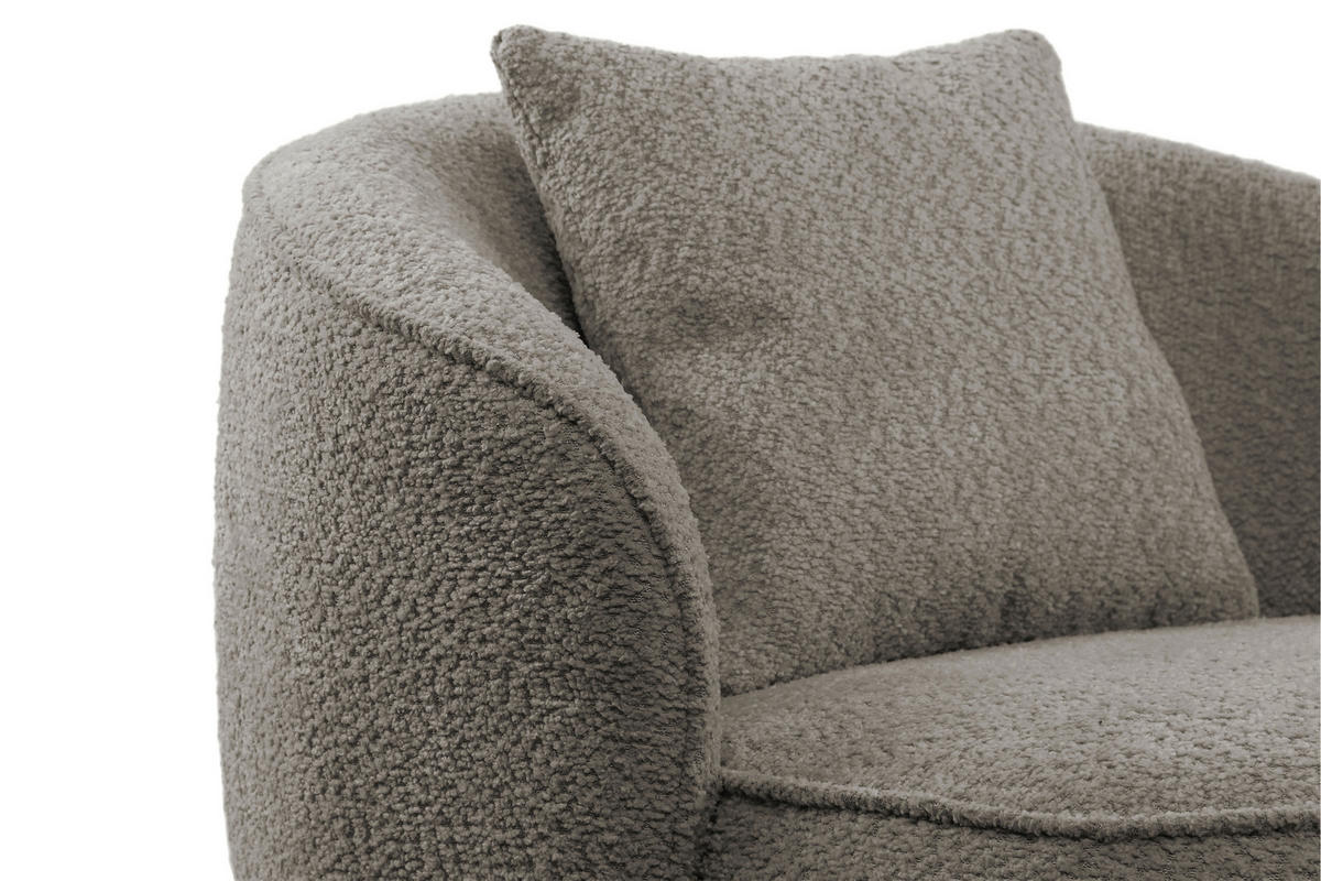 SESSEL in Bouclé Taupe  - Taupe, MODERN, Textil/Metall (76/83/74cm) - Livetastic