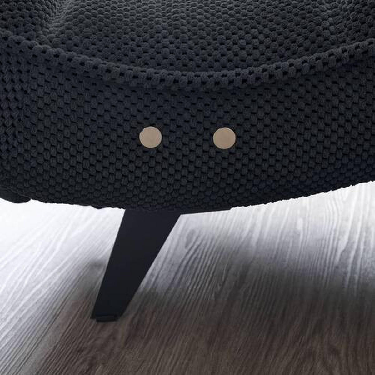 RELAXLIEGE in Webstoff Schwarz  - Schwarz, Design, Textil/Metall (78/83/168cm) - Welnova