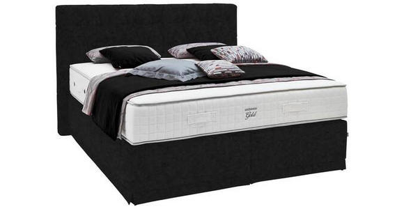 BOXSPRINGBETT 180/200 cm  in Schwarz  - Schwarz, KONVENTIONELL, Textil (180/200cm) - Ambiente