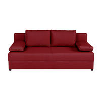 SCHLAFSOFA  mit Liegefunktion, Rücken echt Rot  - Rot/Schwarz, Design, Kunststoff/Textil (190/80/75cm) - P & B