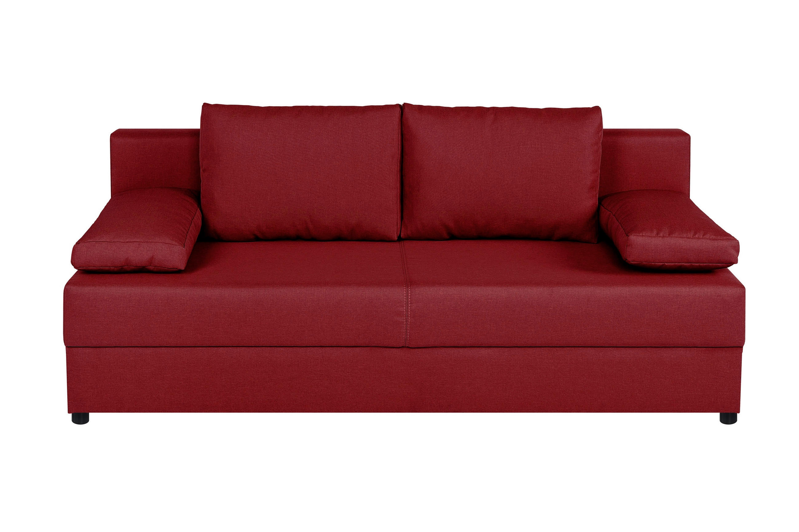 P & B ROZKLÁDACÍ POHOVKA, textil, kompozitní dřevo, červená