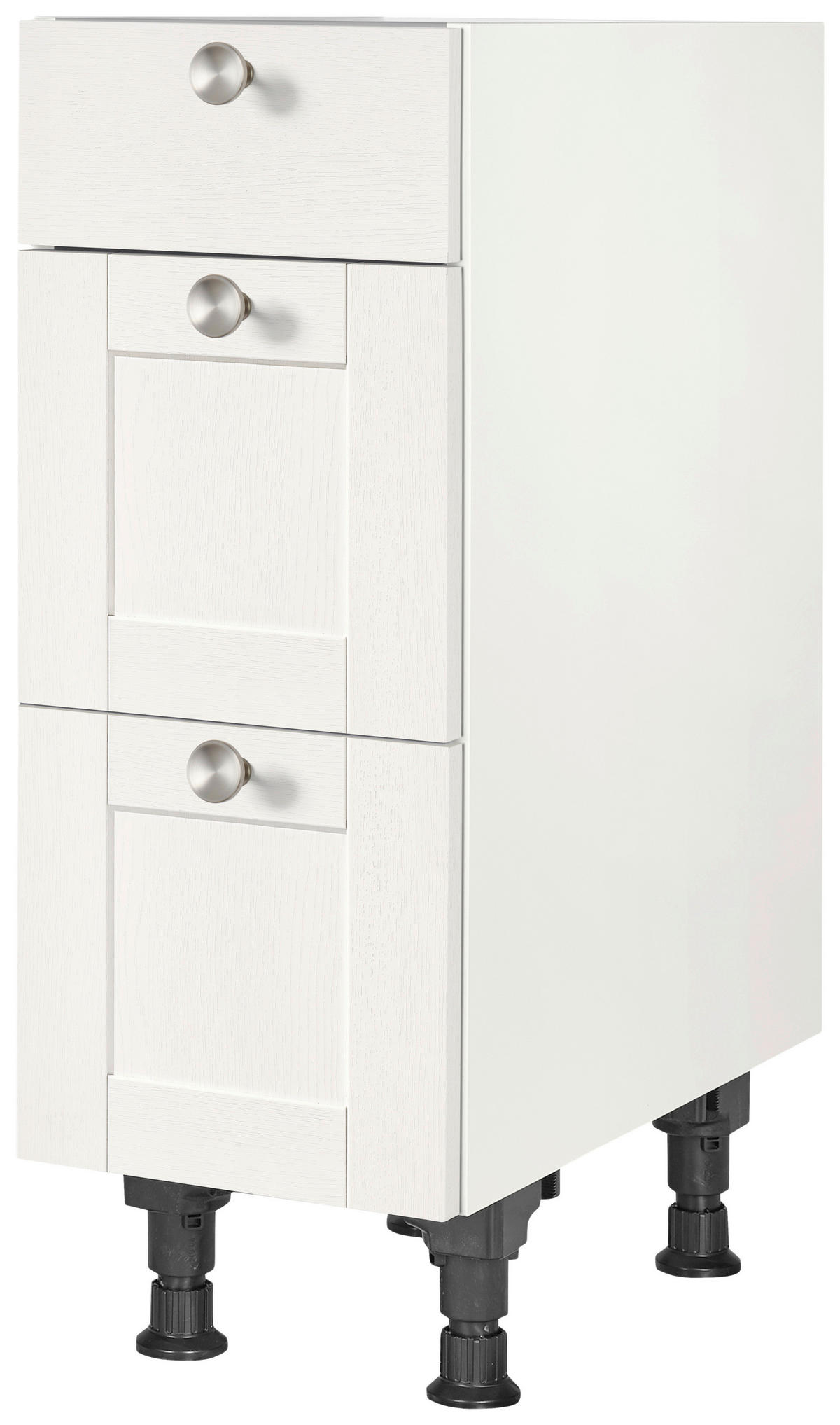 SCHUBKASTENUNTERSCHRANK 30/87/56 cm  in Weiß  - Edelstahlfarben/Weiß, MODERN, Holzwerkstoff/Metall (30/87/56cm) - Nobilia