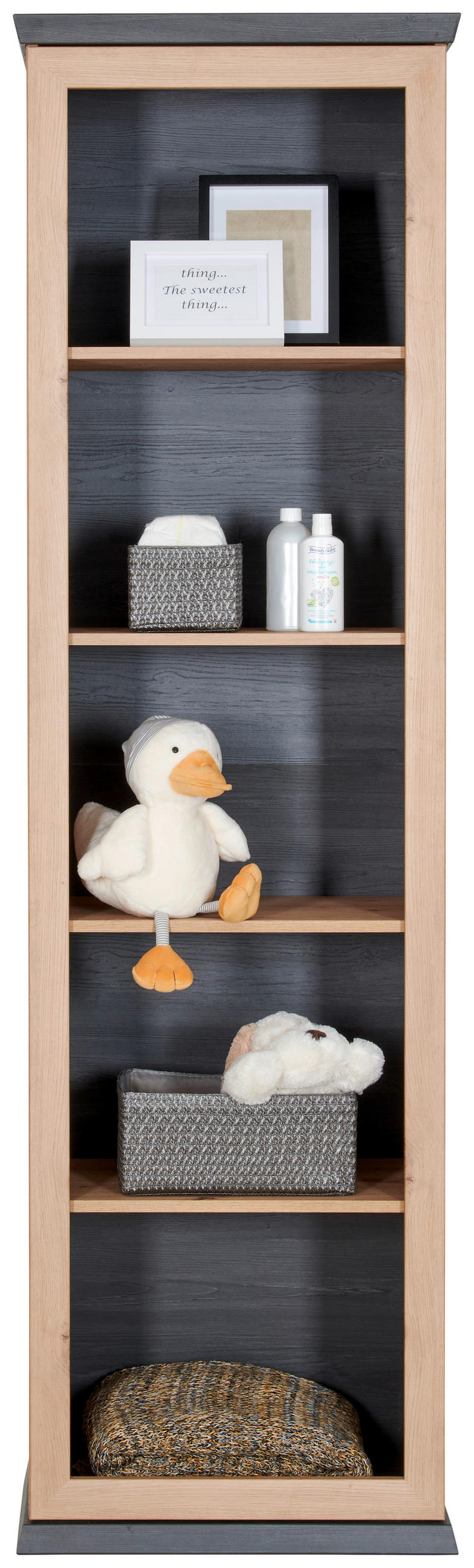 BABYREGAL Benton Eichefarben, Dunkelgrau  - Eichefarben/Dunkelgrau, Natur, Holzwerkstoff (60/209,2/43cm) - My Baby Lou