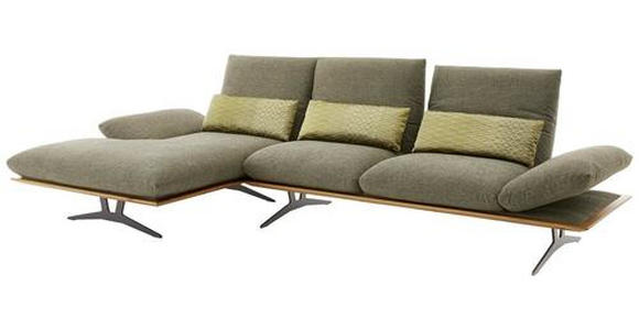 ECKSOFA in Flachgewebe Grün 159/314 cm - Schwarz/Grün, Design, Holz/Textil (159/314cm) - Dieter Knoll
