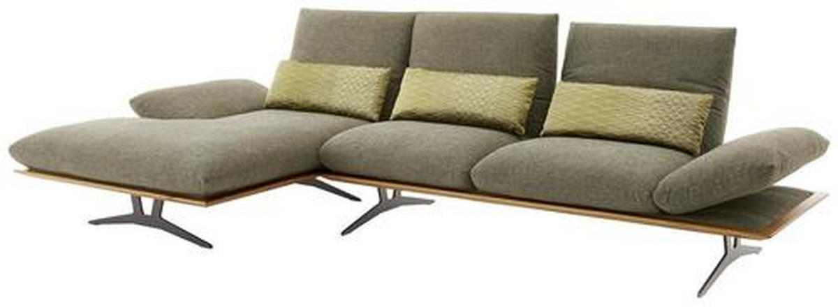 ECKSOFA in Flachgewebe Grün  - Schwarz/Grün, Design, Holz/Textil (159/314cm) - Dieter Knoll