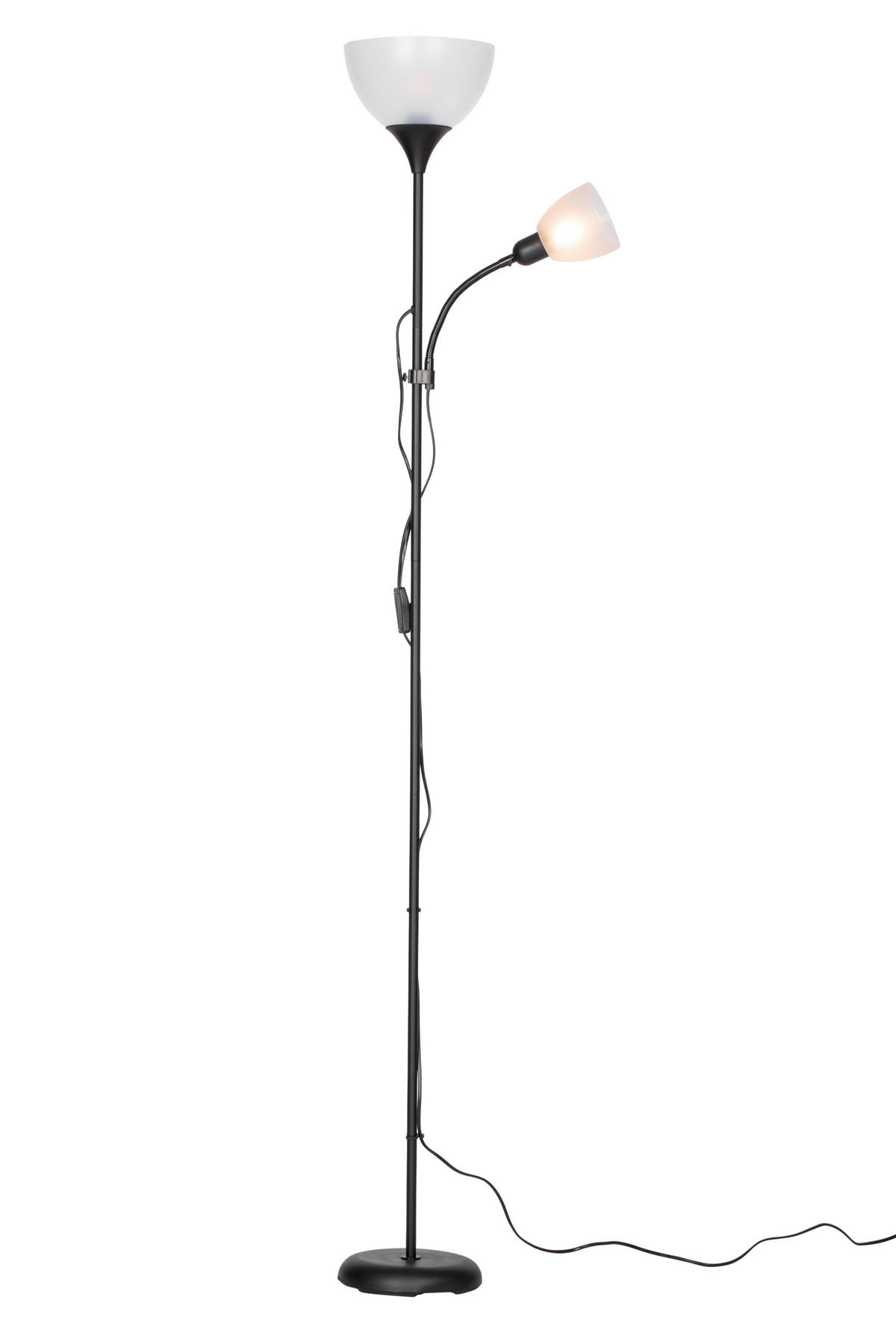 STEHLEUCHTE 42/21/180 cm    - Schwarz/Weiß, Basics, Kunststoff/Metall (42/21/180cm) - Boxxx