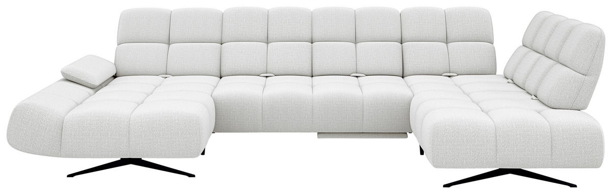 SOFFA i vävt tyg grå  - grå/svart, Design, metall/textil (343/355/91/172/176cm) - Belluti