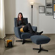 SESSEL in Bouclé Blau  - Blau/Schwarz, Design, Textil/Metall (60/94/86cm) - Dieter Knoll