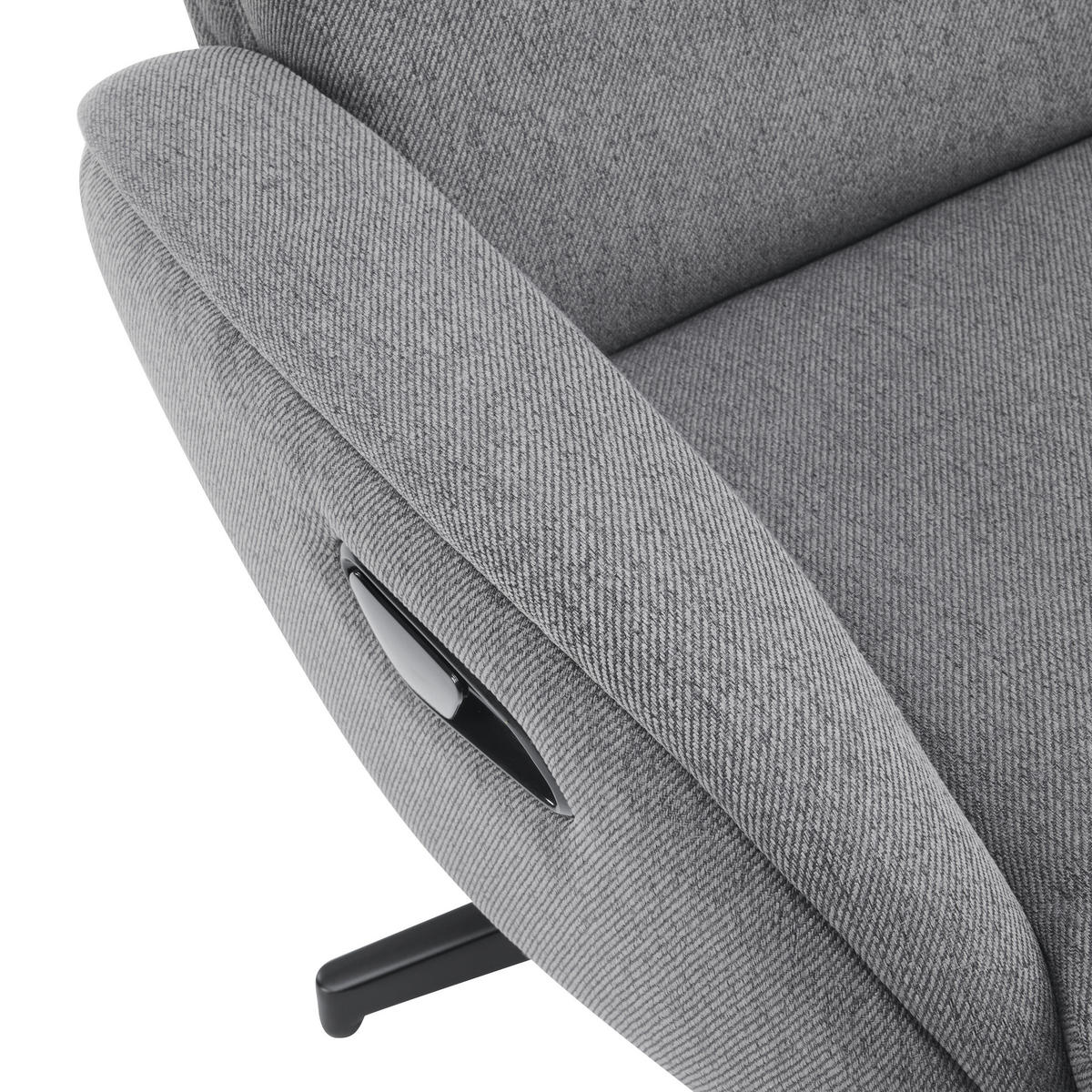 RELAXSESSELSET in Textil Grau  - Schwarz/Grau, Design, Textil/Metall (77/107/75cm) - Livetastic