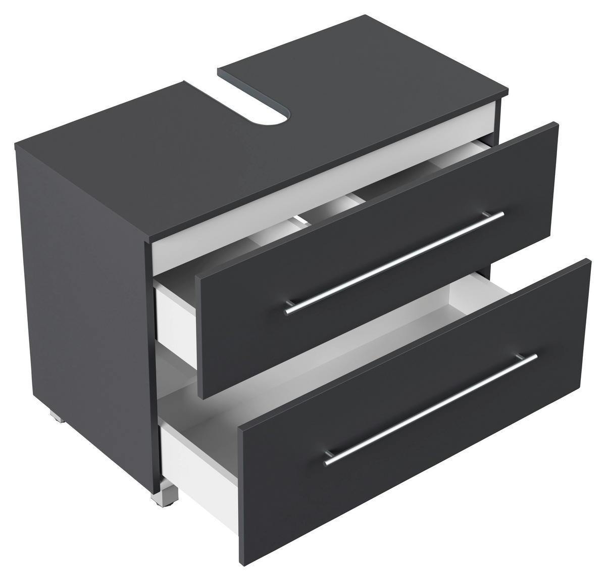 WASCHBECKENUNTERSCHRANK 85/63/41,6 cm  - Silberfarben/Graphitfarben, MODERN, Holzwerkstoff/Metall (85/63/41,6cm) - MID.YOU