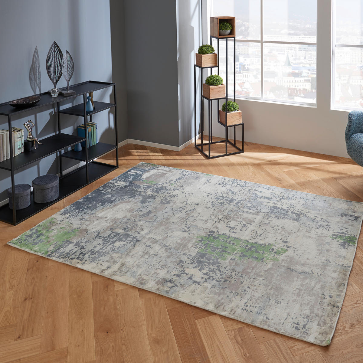 ORIENTÁLNÍ KOBEREC, 120/180 cm světle šedá, světle modrá - světle šedá/světle modrá, Design, textil (120/180cm) - Cazaris
