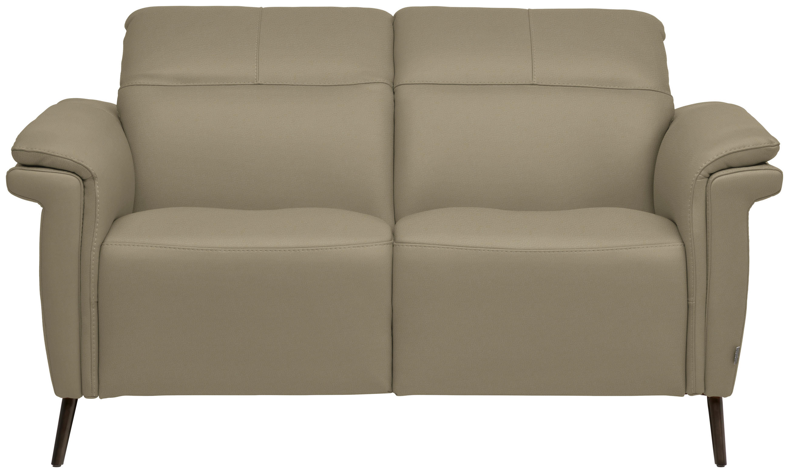2-SITZER-SOFA Echtleder Beige  - Beige/Schwarz, Design, Leder/Metall (162/79/104cm) - Belluti