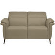 2-SITZER-SOFA  in Echtleder Beige   - Beige/Schwarz, Design, Leder/Metall (162/79/104cm) - Belluti