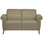 2-SITZER-SOFA  in Echtleder Beige   - Beige/Schwarz, Design, Leder/Metall (162/79/104cm) - Belluti