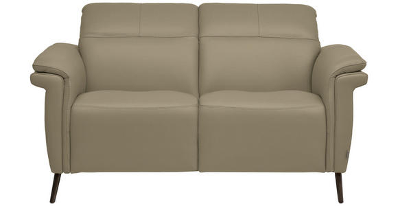 2-SITZER-SOFA  in Echtleder Beige   - Beige/Schwarz, Design, Leder/Metall (162/79/104cm) - Belluti