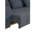 ECKSOFA  in Flachgewebe Dunkelgrau  205/300 cm  - Dunkelgrau/Schwarz, KONVENTIONELL, Textil/Metall (205/300cm) - Carryhome
