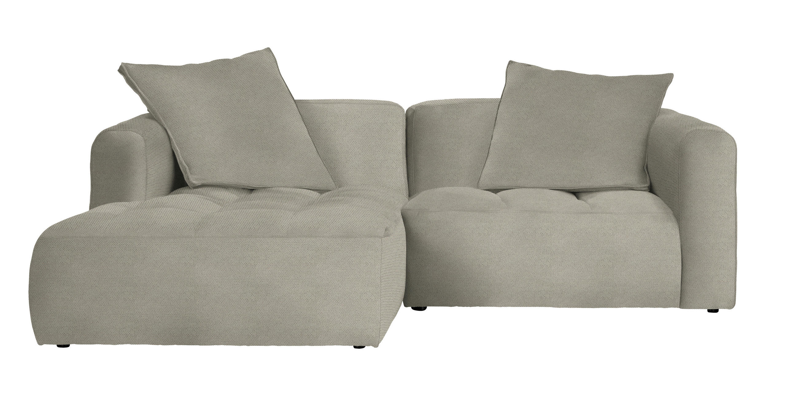 ECKSOFA in Webstoff Hellgrau  - Hellgrau/Schwarz, Modern, Kunststoff/Textil (173/240cm) - Stylife