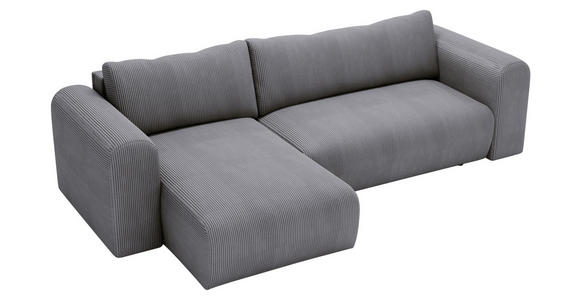 ECKSOFA Dunkelgrau Cord  - Dunkelgrau/Schwarz, MODERN, Kunststoff/Textil (150/245cm) - Carryhome