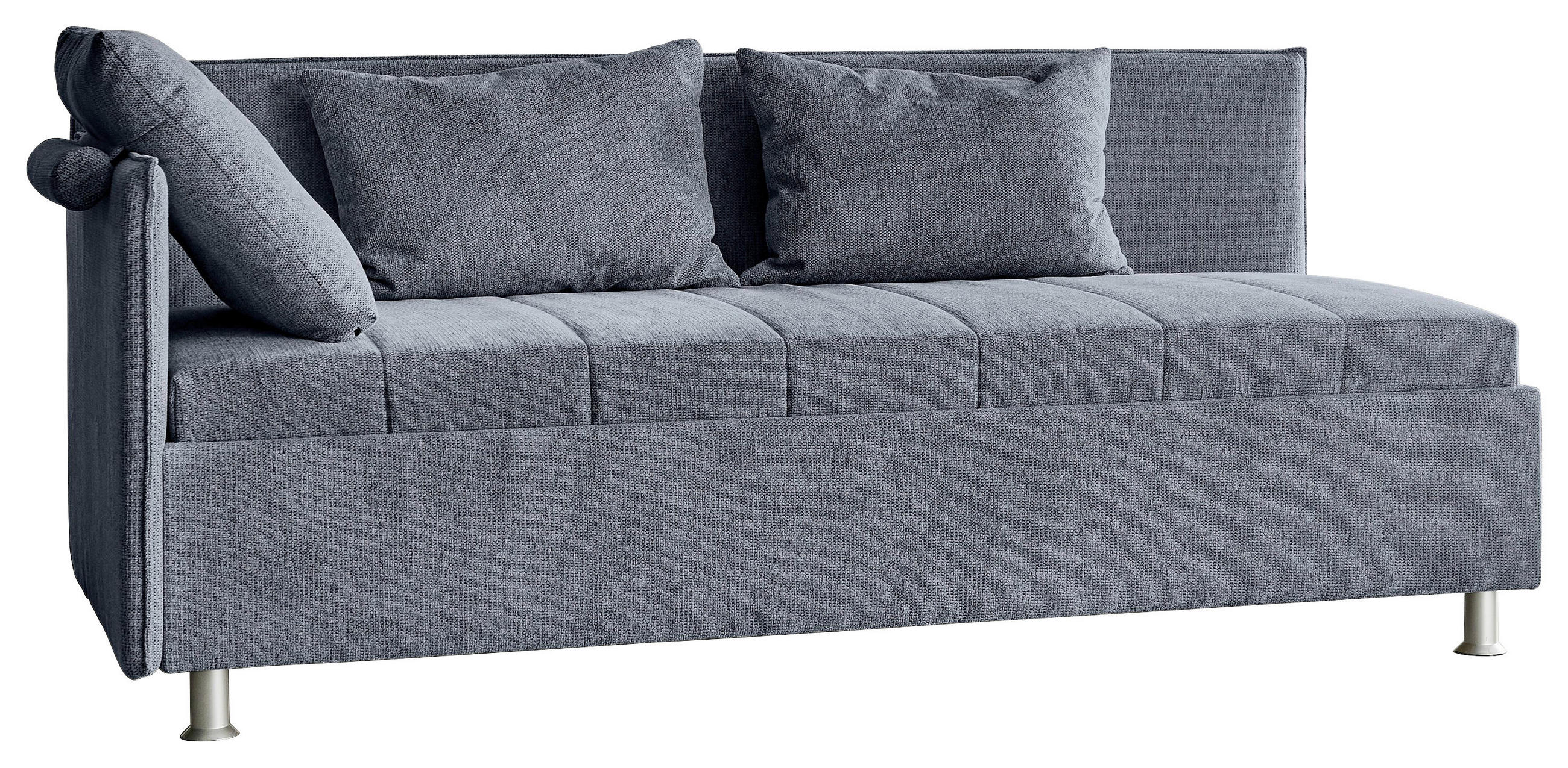 POLSTERLIEGE Flachgewebe Graublau - Graublau/Alufarben, KONVENTIONELL, Holz/Holzwerkstoff (90/200cm) - Beldomo - Sleep