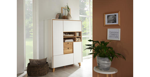 KOMMODE 105,4/142,3/48 cm - Eichefarben/Weiß, Design, Holz/Holzwerkstoff (105,4/142,3/48cm) - Novel