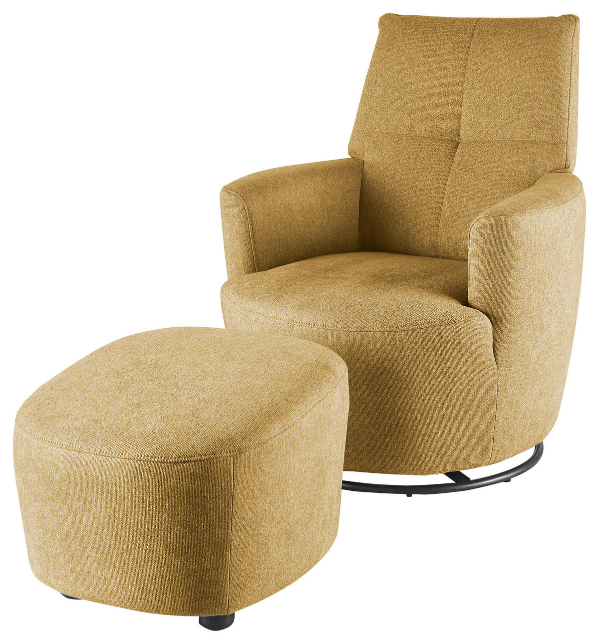 HOCKER Webstoff Gelb  - Gelb/Schwarz, Design, Kunststoff/Textil (54/41/57cm) - SetOne by Musterring