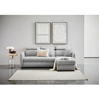ECKSOFA Flachgewebe Hellgrau  - Hellgrau/Schwarz, Modern, Kunststoff/Textil (182/237cm) - Carryhome