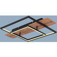 LED-DECKENLEUCHTE 60/40/10 cm   - Opal/Schwarz, Basics, Holzwerkstoff/Kunststoff (60/40/10cm) - Novel