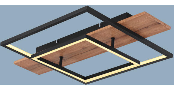 LED-DECKENLEUCHTE 60/40/10 cm   - Opal/Schwarz, Basics, Holzwerkstoff/Kunststoff (60/40/10cm) - Novel