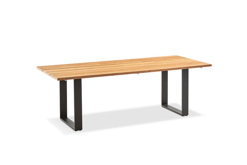 GARTENTISCH Holz Teakfarben rechteckig  - Anthrazit/Teakfarben, Design, Holz/Metall (200/95/76cm)