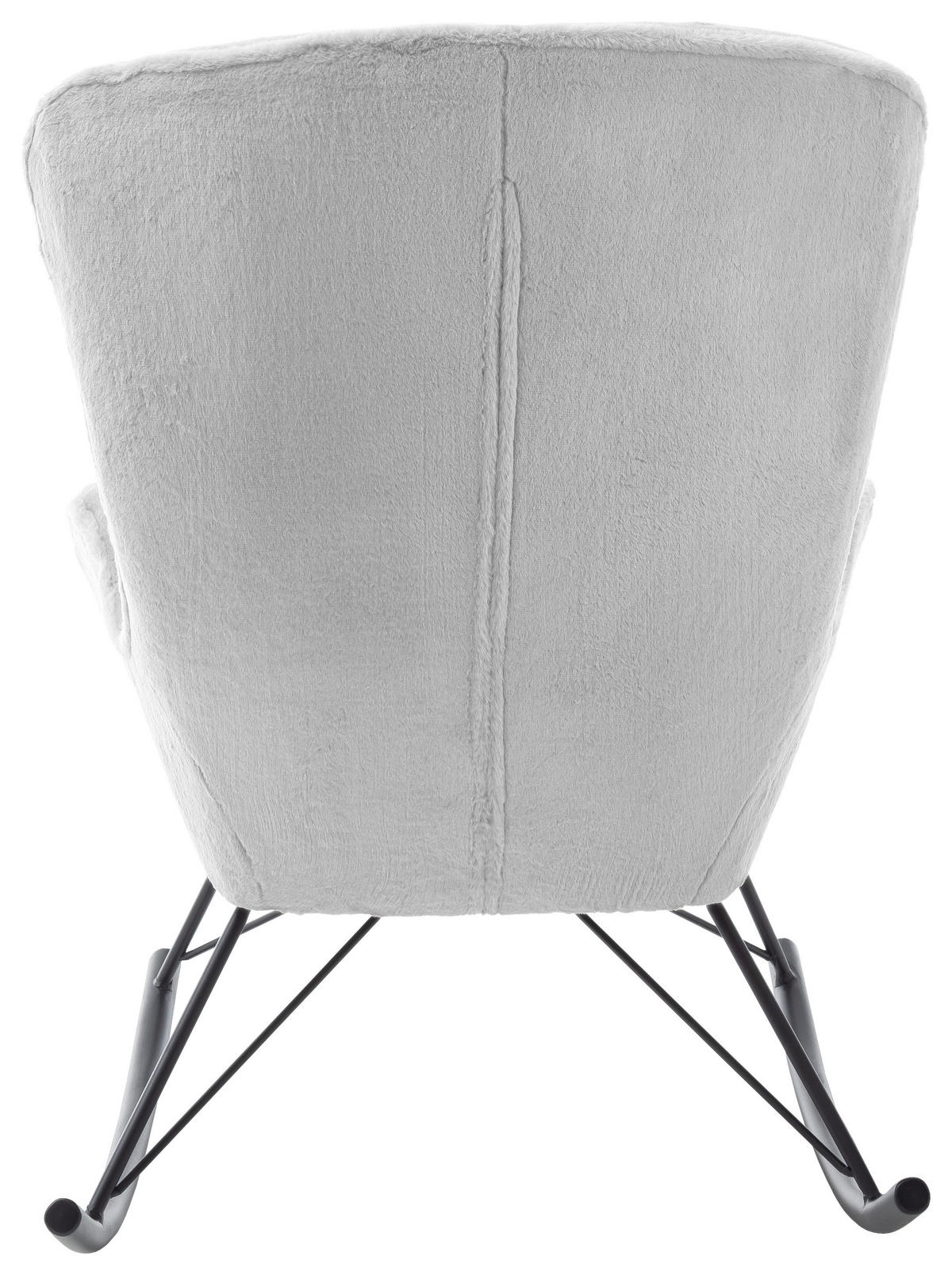 SCHAUKELSESSEL in Plüsch Grau, Schwarz  - Schwarz/Grau, Trend, Textil/Metall (69/103/97cm) - Carryhome