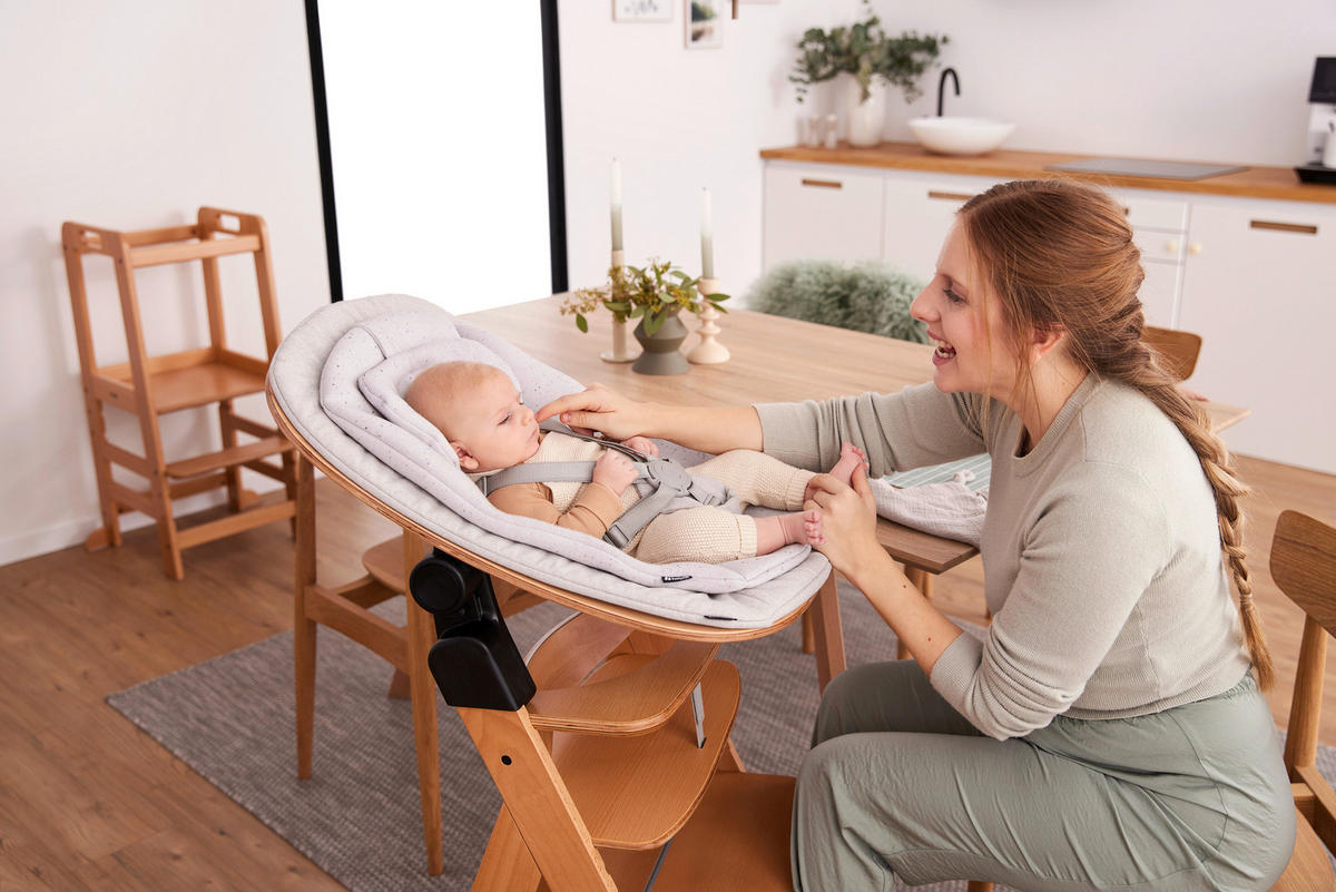 HOCHSTUHLLIEGE Highchair Bouncer Eco  - Buchefarben/Hellgrau, Basics, Holz/Textil (50/40/66cm) - Hauck