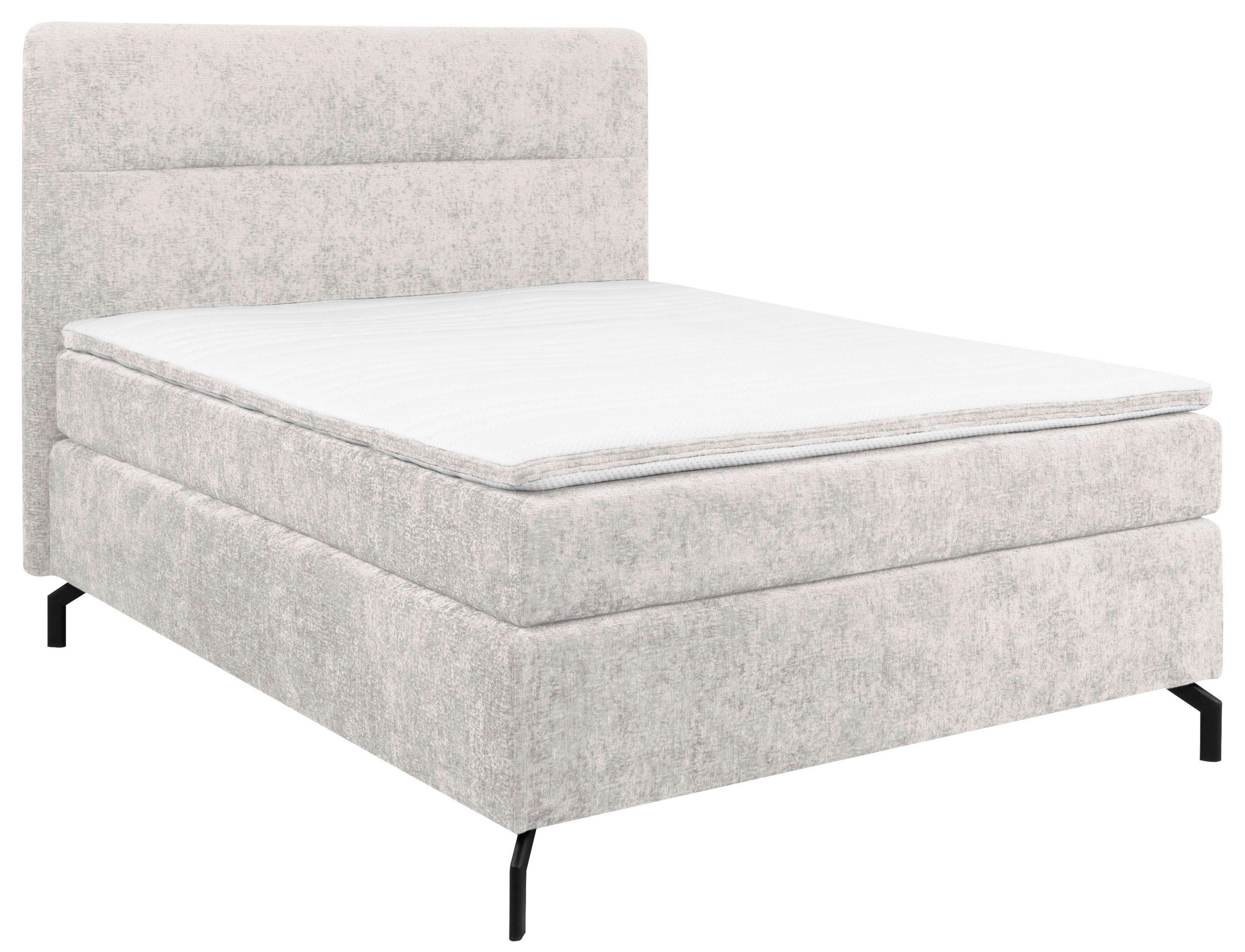 BOXSPRINGBETT 140/200 cm  in Hellgrau  - Hellgrau/Schwarz, Design, Textil/Metall (140/200cm) - Esposa