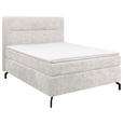 BOXSPRINGBETT 140/200 cm  in Hellgrau  - Hellgrau/Schwarz, Design, Textil/Metall (140/200cm) - Esposa