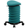 BÜROHOCKER Schwarz, Petrol  - Petrol/Schwarz, Design, Kunststoff/Textil (37,5/58-70/36cm) - Topstar