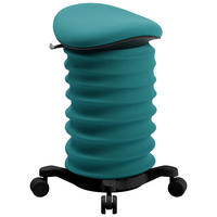 BÜROHOCKER Schwarz, Petrol  - Petrol/Schwarz, Design, Kunststoff/Textil (37,5/58-70/36cm) - Topstar