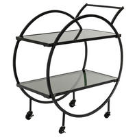 SERVIERWAGEN Schwarz  - Schwarz, Design, Glas/Metall (74/40/85cm) - Kare-Design