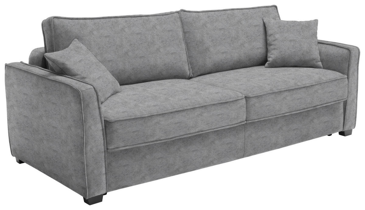 SCHLAFSOFA Jacquard Dunkelgrau  - Dunkelgrau/Blaugrau, Design, Holz/Textil (240/75/110cm) - home24
